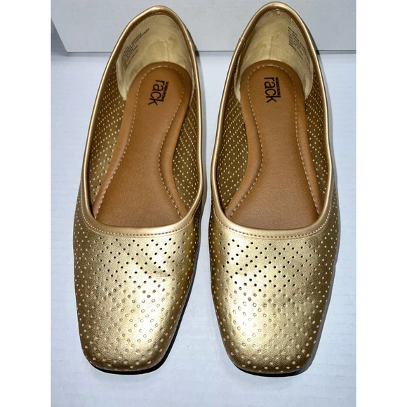 Nordstrom Shoes - Nordstrom Rack Gold Metallic Slip on Flats Size 9.5